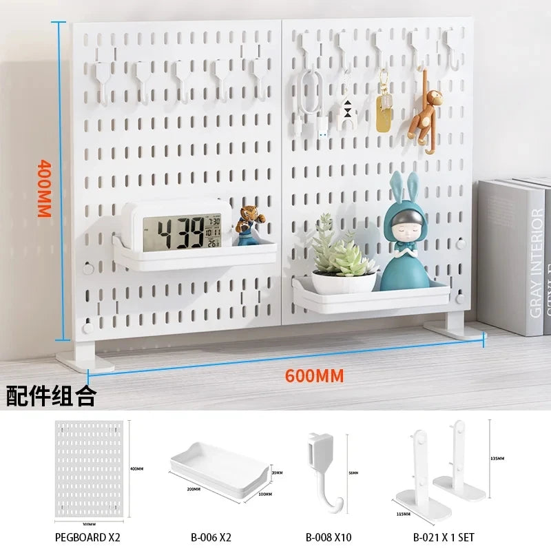 Desktop Pegboard Organizer: Vertical Storage with Headphone Stand – Gaming Room Must-Have, Desk Upgrade