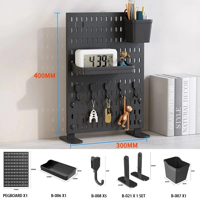 Desktop Pegboard Organizer: Vertical Storage with Headphone Stand – Gaming Room Must-Have, Desk Upgrade