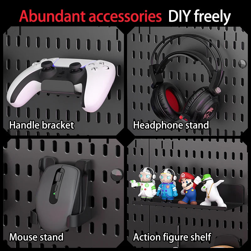 Desktop Pegboard Organizer: Vertical Storage with Headphone Stand – Gaming Room Must-Have, Desk Upgrade