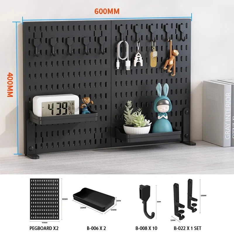 Desktop Pegboard Organizer: Vertical Storage with Headphone Stand – Gaming Room Must-Have, Desk Upgrade