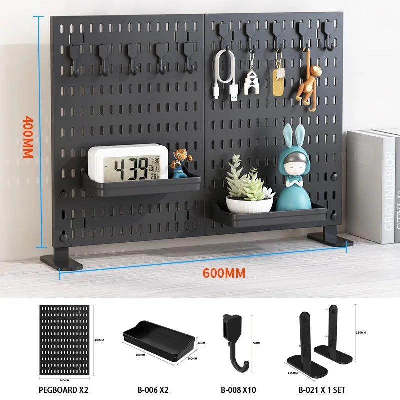 Desktop Pegboard Organizer: Vertical Storage with Headphone Stand – Gaming Room Must-Have, Desk Upgrade