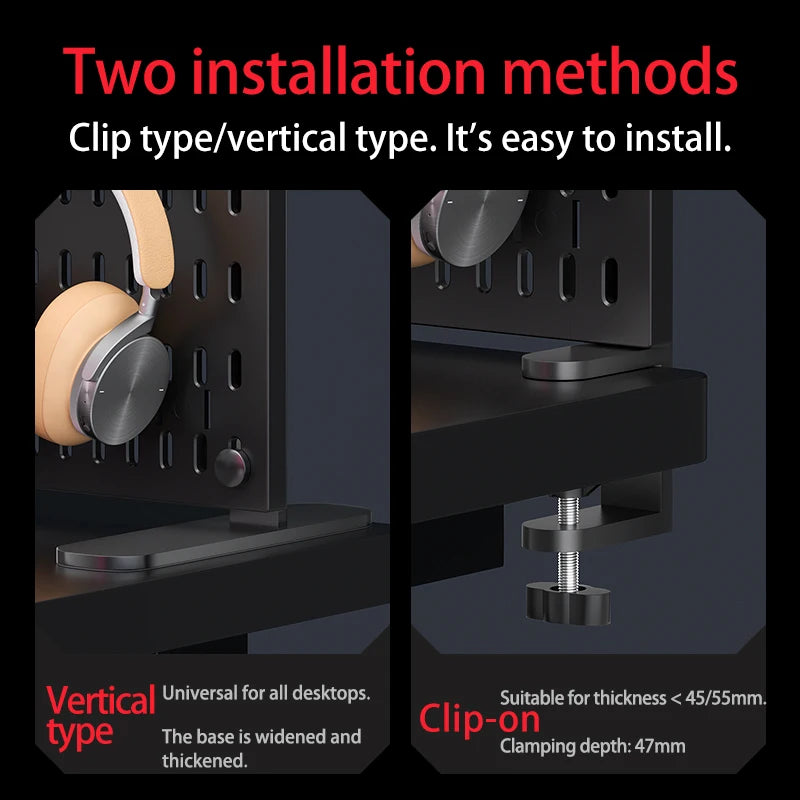 Desktop Pegboard Organizer: Vertical Storage with Headphone Stand – Gaming Room Must-Have, Desk Upgrade